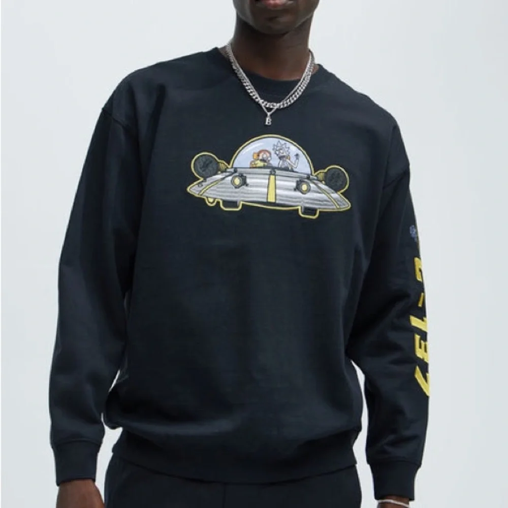 Rick and Morty Black Graphic Men's Sweater Size S